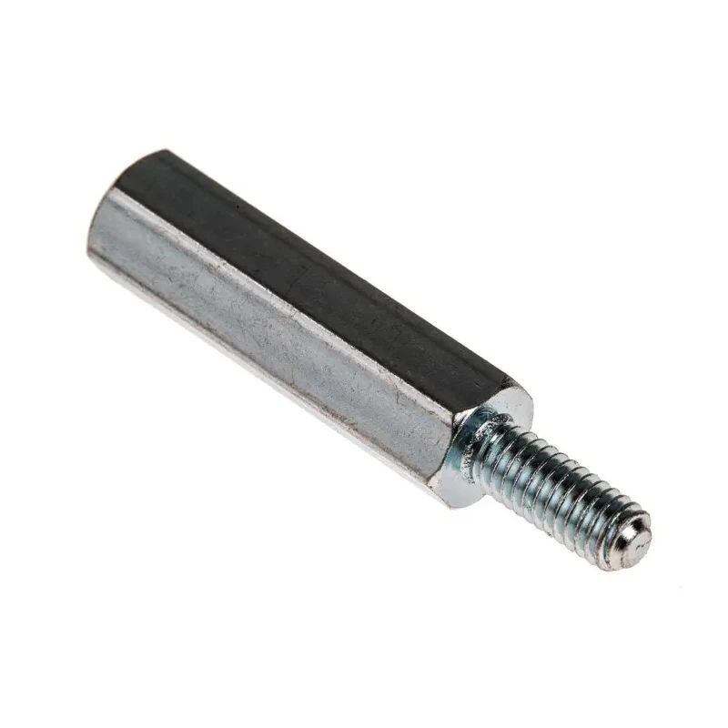 RS PRO Zinc Plated Steel Hexagonal Threaded M4 Standoff, 25 mm Body Length, 10 mm Stud Length 806-6604