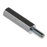 RS PRO Zinc Plated Steel Hexagonal Threaded M4 Standoff, 25 mm Body Length, 10 mm Stud Length 806-6604
