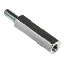 RS PRO Zinc Plated Steel Hexagonal Threaded M4 Standoff, 25 mm Body Length, 10 mm Stud Length 806-6604