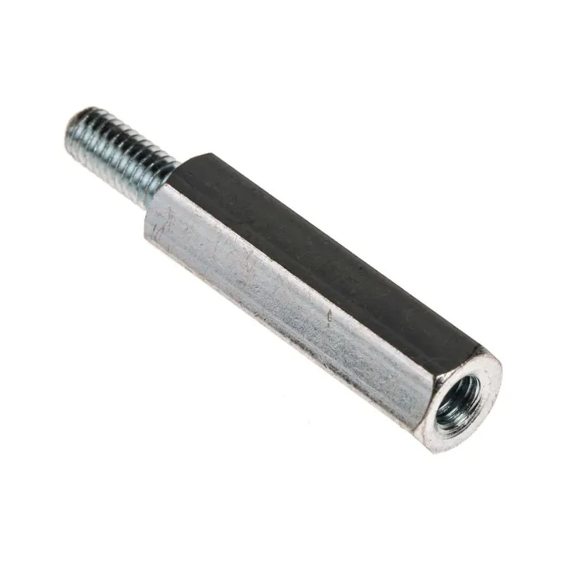 RS PRO Zinc Plated Steel Hexagonal Threaded M4 Standoff, 25 mm Body Length, 10 mm Stud Length 806-6604