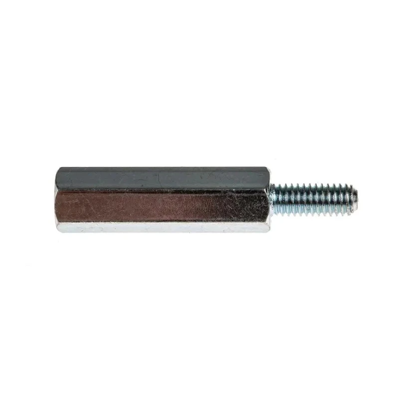 RS PRO Zinc Plated Steel Hexagonal Threaded M4 Standoff, 25 mm Body Length, 10 mm Stud Length 806-6604