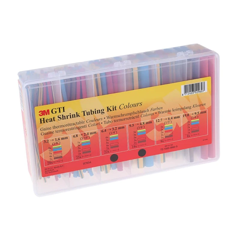 3M Halogen Free Polyolefin Heat Shrink Tubing 150mm Length 2:1 Ratio GTI Series TE100038823