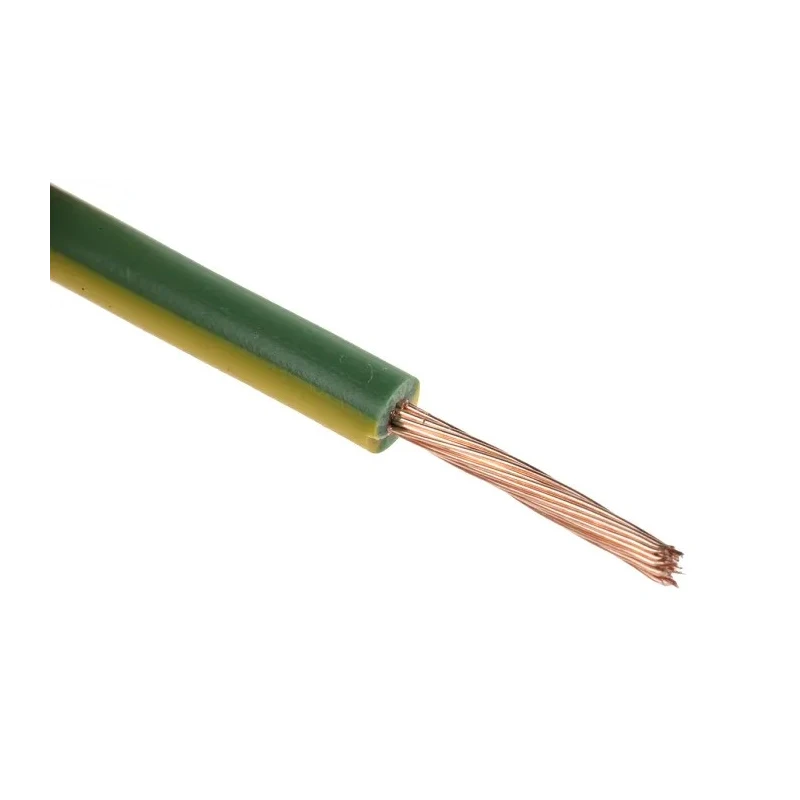 RS PRO Green, Yellow 1.5 mm² Hook Up Wire, 15 AWG, 30/0.25 mm Core Strands, 25 m Length, Polyvinyl Chloride 811-4431