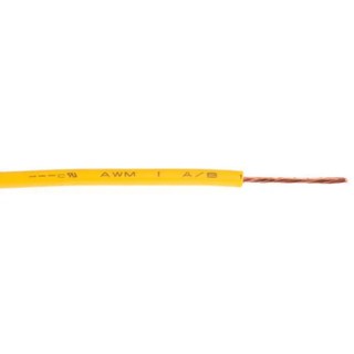 RS PRO Yellow 1 mm² Flexible BK Series Hook Up Wire, 18 AWG, 32/0.2 mm Core Strands, 100 m, Polyvinyl Chloride 811-4497