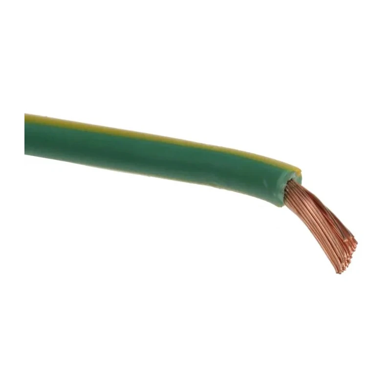 RS PRO Green Yellow 4 mm² Flexible BK Series Hook Up Wire, 11 AWG, 56x0.3 mm Core Strands, Polyvinyl Chloride, 25 m 811-4463