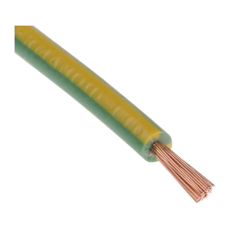 RS PRO Green, Yellow 1 mm² Hook Up Wire, 18 AWG, 32/0.2 mm Strands, 100 m Length, PVC Insulation, 1000 V, Flexible 811-4485