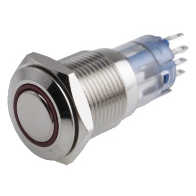 RS PRO Illuminated Push Button Switch, Latching, Panel Mount, 16 mm Cutout, SPDT, Red LED, IP65 IP67, 250 V AC 3A 811-8409