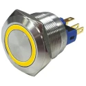 RS PRO Illuminated Push Button Switch, Latching, Panel Mount, 22 mm Cutout, SPDT, Yellow LED, IP65, IP67, 250 V AC 811-8522