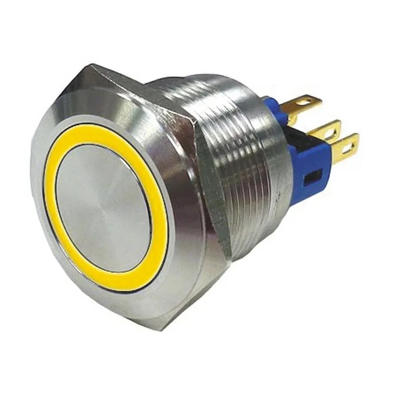 RS PRO Illuminated Push Button Switch, Latching, Panel Mount, 22 mm Cutout, SPDT, Yellow LED, IP65, IP67, 250 V AC 811-8522