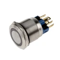 RS PRO Illuminated Push Button Switch Latching Panel Mount 22 mm Cutout SPDT Yellow LED IP65 IP67 250V AC 811-8528