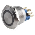 RS PRO Illuminated Momentary Push Button Switch, Panel Mount, 22 mm Cutout, SPDT, Yellow LED, IP65 IP67, 250V AC 5A 811-8569