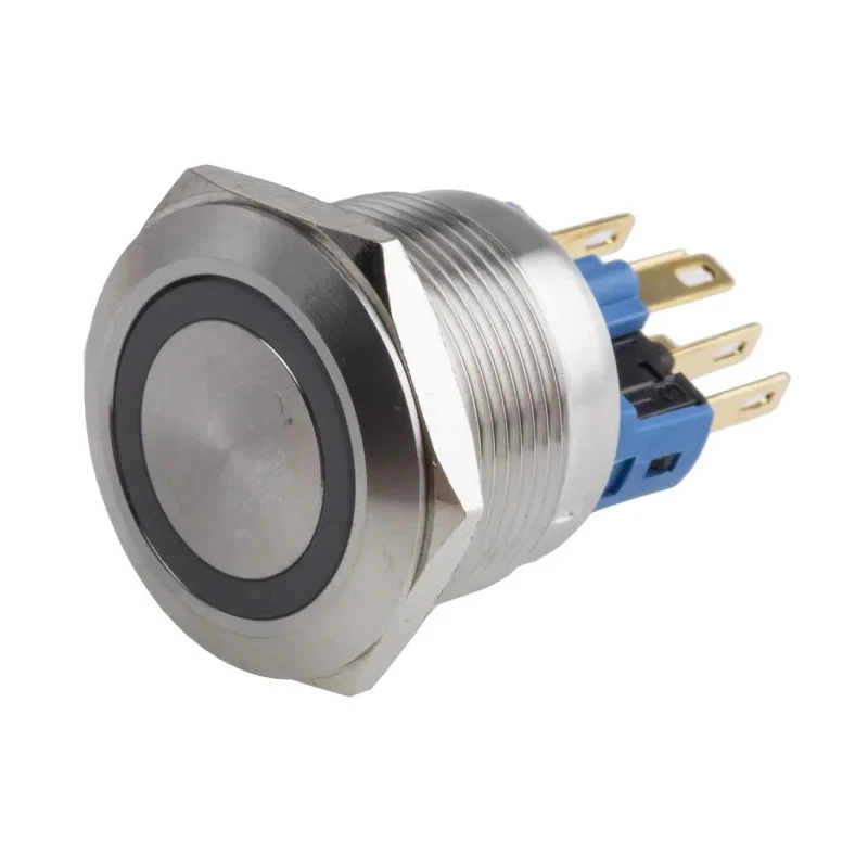 RS PRO Illuminated Momentary Push Button Switch, Panel Mount, 22 mm Cutout, SPDT, Yellow LED, IP65 IP67, 250V AC 5A 811-8569