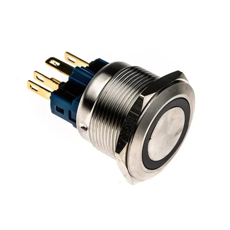 RS PRO Illuminated Momentary Push Button Switch Panel Mount 22 mm Cutout SPDT Green LED IP65 IP67 250 V AC 811-8540