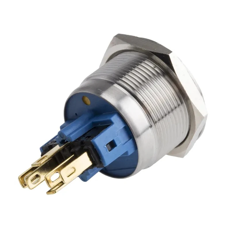RS PRO Illuminated Momentary Push Button Switch, Panel Mount, 22 mm Cutout, SPDT, Yellow LED, IP65 IP67, 250V AC 5A 811-8569