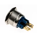 RS PRO Illuminated Momentary Push Button Switch Panel Mount 22 mm Cutout SPDT Green LED IP65 IP67 250 V AC 811-8540