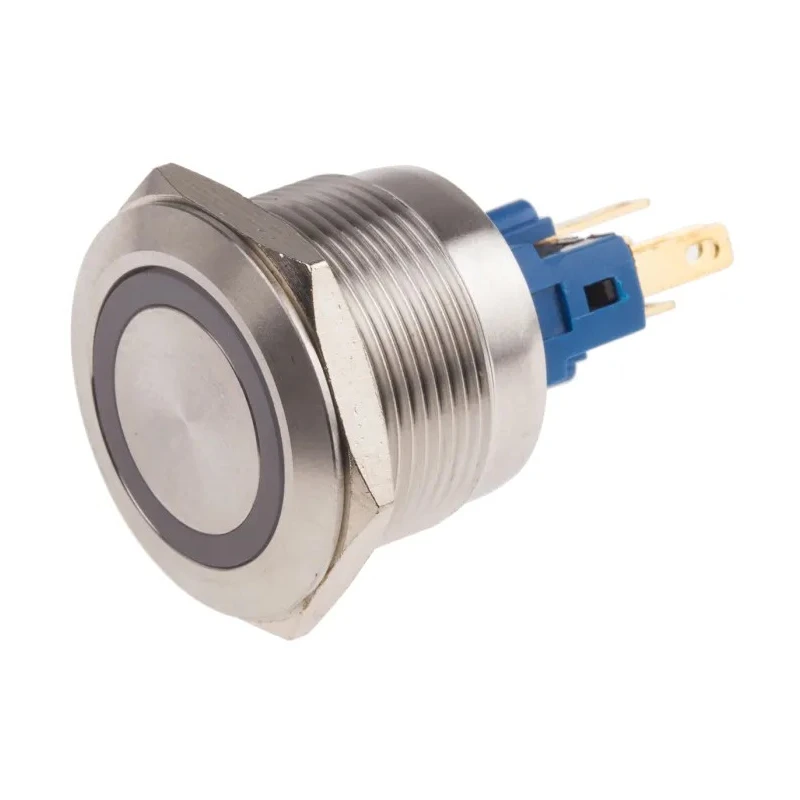 RS PRO Illuminated Push Button Switch Momentary Panel Mount SPDT 22 mm Cutout Green LED IP65 IP67 250V 811-8547