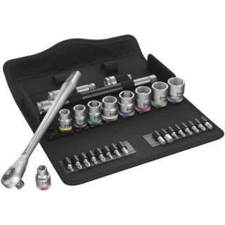 Wera 29-Piece 3/8 in Zyklop Socket Set Chrome Molybdenum Steel Chrome Finish 05004047001