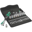 Wera 28-Piece 1/4 in Zyklop Socket Set Chrome Molybdenum Steel Czech Republic 05004016001