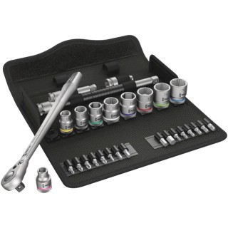 Wera 29-Piece 3/8 in Zyklop Socket Set Chrome Molybdenum Steel Chrome Finish 05004048001