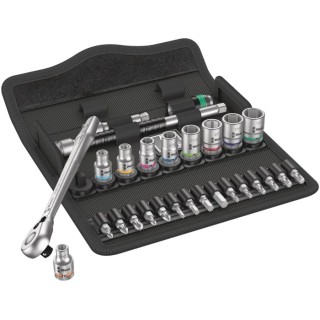 Wera 28-Piece 1/4 in Zyklop Socket Set Chrome Molybdenum Steel 3/16 To 1/2 in 05004021001