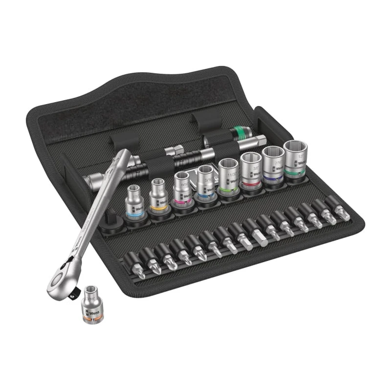 Wera 28-Piece 1/4 in Zyklop Socket Set Chrome Molybdenum Steel 3/16 To 1/2 in 05004021001