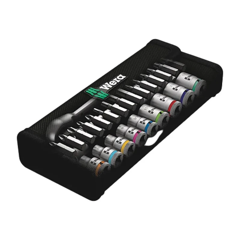 Wera 28-Piece 1/4 in Zyklop Socket Set Chrome Molybdenum Steel 3/16 To 1/2 in 05004021001
