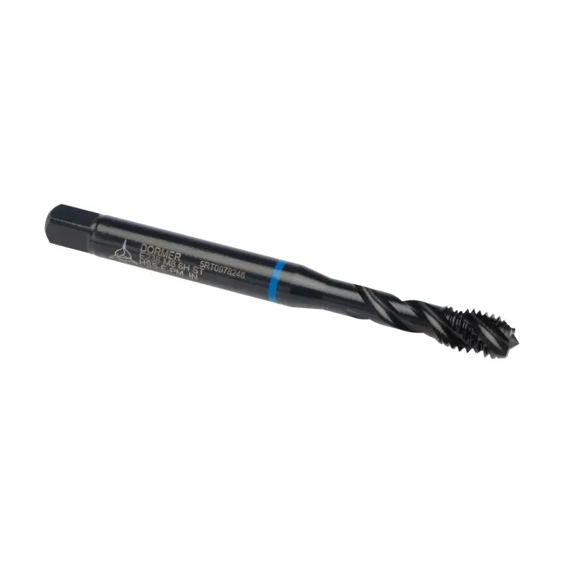 Dormer Machine Threading Tap M8 Thread Metric Standard Spiral Flute HSS 8mm Shank E238M8