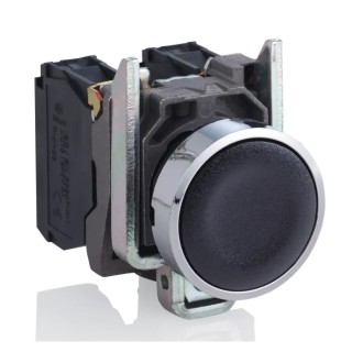 Schneider Electric Harmony XB4 Series Push Button Switch, Spring Return, Panel Mount, 22 mm Cutout, SPDT, Black LED XB4BA25