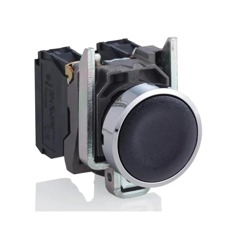 Schneider Electric Harmony XB4 Series Push Button Switch, Spring Return, Panel Mount, 22 mm Cutout, SPDT, Black LED XB4BA25