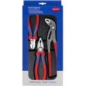 Knipex 3-Piece Plier Set with Combination Pliers, Cutters, Water Pump Pliers, Ergonomic Handles 00 20 09 V01
