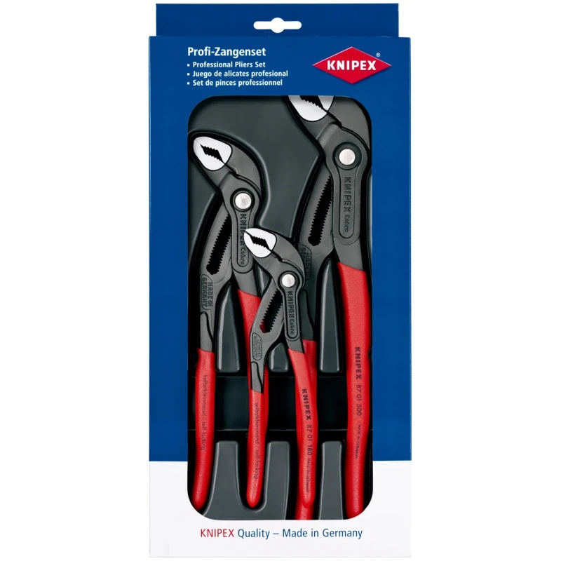 Knipex Cobra® 3-Piece Plier Water Pump Plier Set 170 x 370 x 40 mm Germany 00 20 09 V02