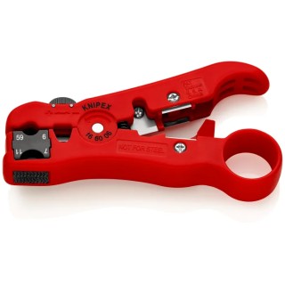 Knipex Coaxial and Data Cable Insulated Stripping Tool, Adjustable Blade, 125mm Overall Length 16 60 06 SB