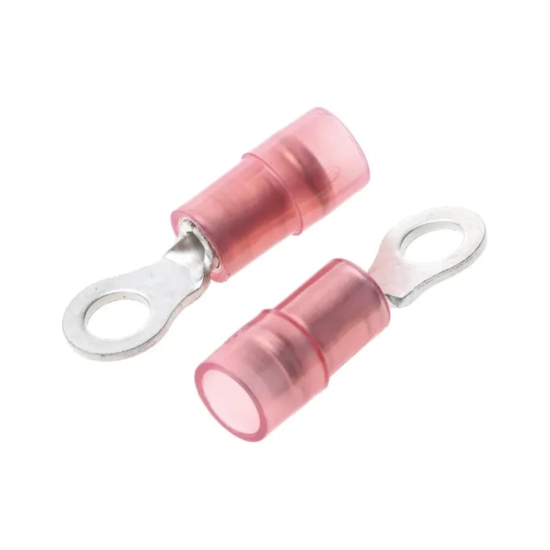RS PRO Insulated Nylon Ring Terminal M3.5 Stud Size, 22 AWG to 16 AWG Wire Size, Red 267-3644