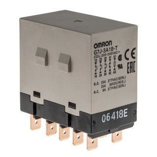 Omron Power Relay 200V AC Coil Voltage 2A Switching Current 3PDT Quick Connect Terminals G7J-3A1B-T 200/240VAC