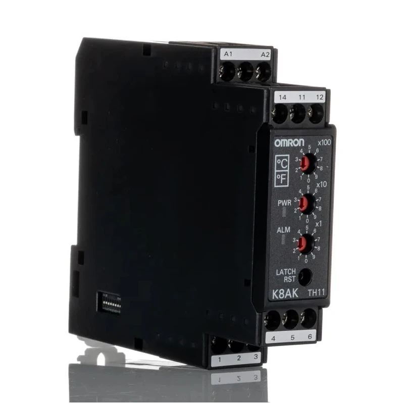 Omron 3 Phase Monitoring Relay with SPDT Output, DIN Rail Mount, Temperature Monitoring 0 °C to 999 K8AK-TH11S 100-240VAC