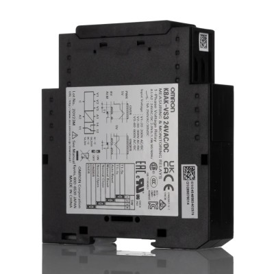 Omron Monitoring Relay 1 Phase SPDT DIN Rail 100V AC 240V AC 24V DC K8AK-VS3 24VAC/DC