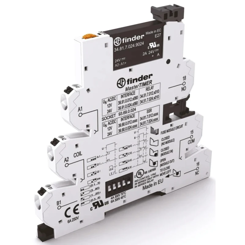 Finder Solid State Interface Relay, 2A Max Load Current, 24V DC Max Load Voltage, Control Voltage 39.90.0.012.9024