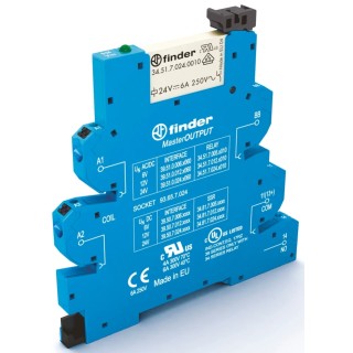 Finder 39 Series Interface Relay DIN Rail Mount 6V ac/dc Coil SPST 35mA 39.51.0.006.0060