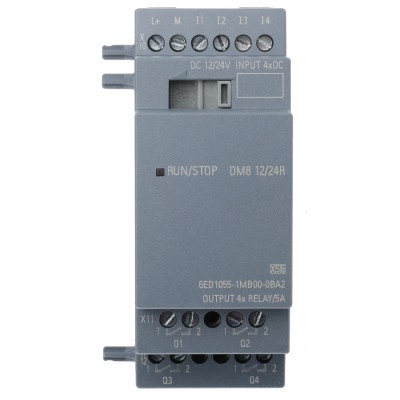 Siemens Logo Series I/O Module, 4-Input Digital Input, 4 Outputs Relay Output 6ED1055-1MB00-0BA2