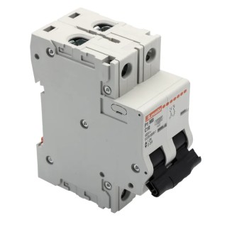 Lovato Electric Modulo P1MB Miniature Circuit Breaker, 2-Pole, 10A, Type C, 400V AC, 80V DC, 10kA Breaking Capacity P1MB