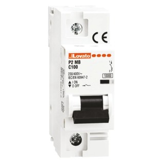 Lovato Electric Modulo P2MB Miniature Circuit Breaker 1-Pole 80A Type C 230V AC 60V DC 10 kA Breaking 