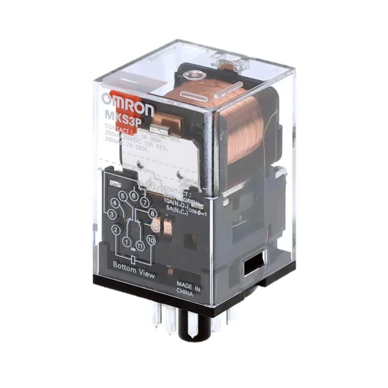 Omron Power Relay 24V AC Coil Voltage 10A Switching Current 3PDT Contact Configuration MKS3P-5 24VAC
