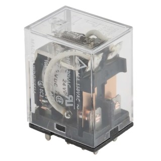 Omron Power Relay, PCB Mount, DPDT Contact Configuration, 24V DC Coil, 10A Switching Current, Silver Alloy LY2-0 24VDC