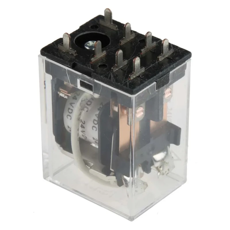 Omron Power Relay, PCB Mount, DPDT Contact Configuration, 24V DC Coil, 10A Switching Current, Silver Alloy LY2-0 24VDC