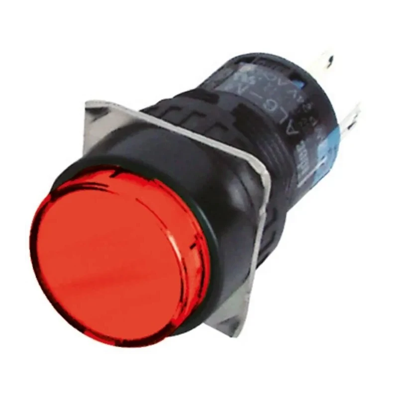 Idec AL Series Illuminated Push Button Switch Momentary Panel Mount SPDT Red LED 16.2 mm Cutout 250 V AC AL6M-M14P-R