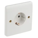 MK Electric 16A White 1 Gang Plug Socket Logic Plus Indoor Type F K4150 WHI