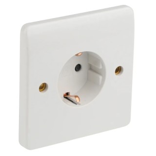 MK Electric 16A White 1 Gang Plug Socket Logic Plus Indoor Type F K4150 WHI
