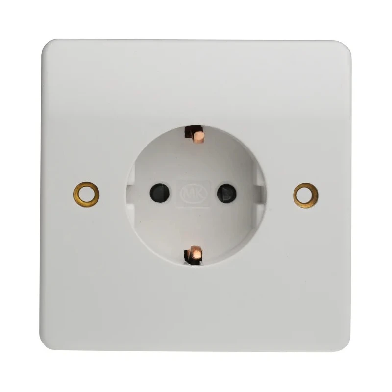 MK Electric 16A White 1 Gang Plug Socket Logic Plus Indoor Type F K4150 WHI