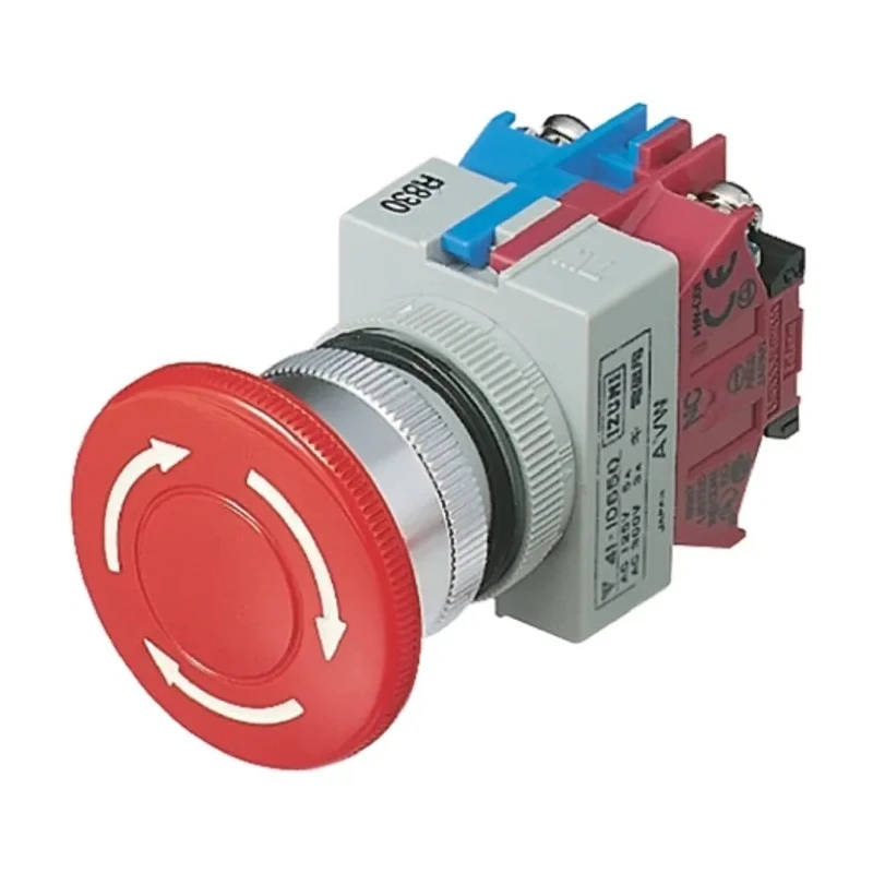 Idec TW Series Twist Release Emergency Stop Push Button Panel Mount 22mm Cutout 1 NC IP65 AVW401-R