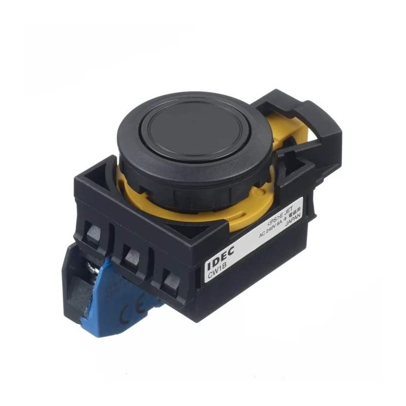 Idec Push Button Switch Panel Mount Momentary 22 mm Cutout 1 NO Contact IP20 IP65 IP66 IP67 240 V CW1B-M1E10B